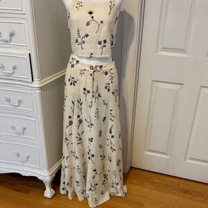 Floral Print Cream Skirt with matching halter top